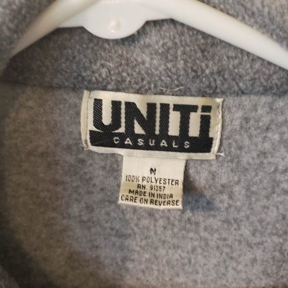 Uniti Casuals Grey Zip Up Sweatshirt Material - Picture 3 of 3